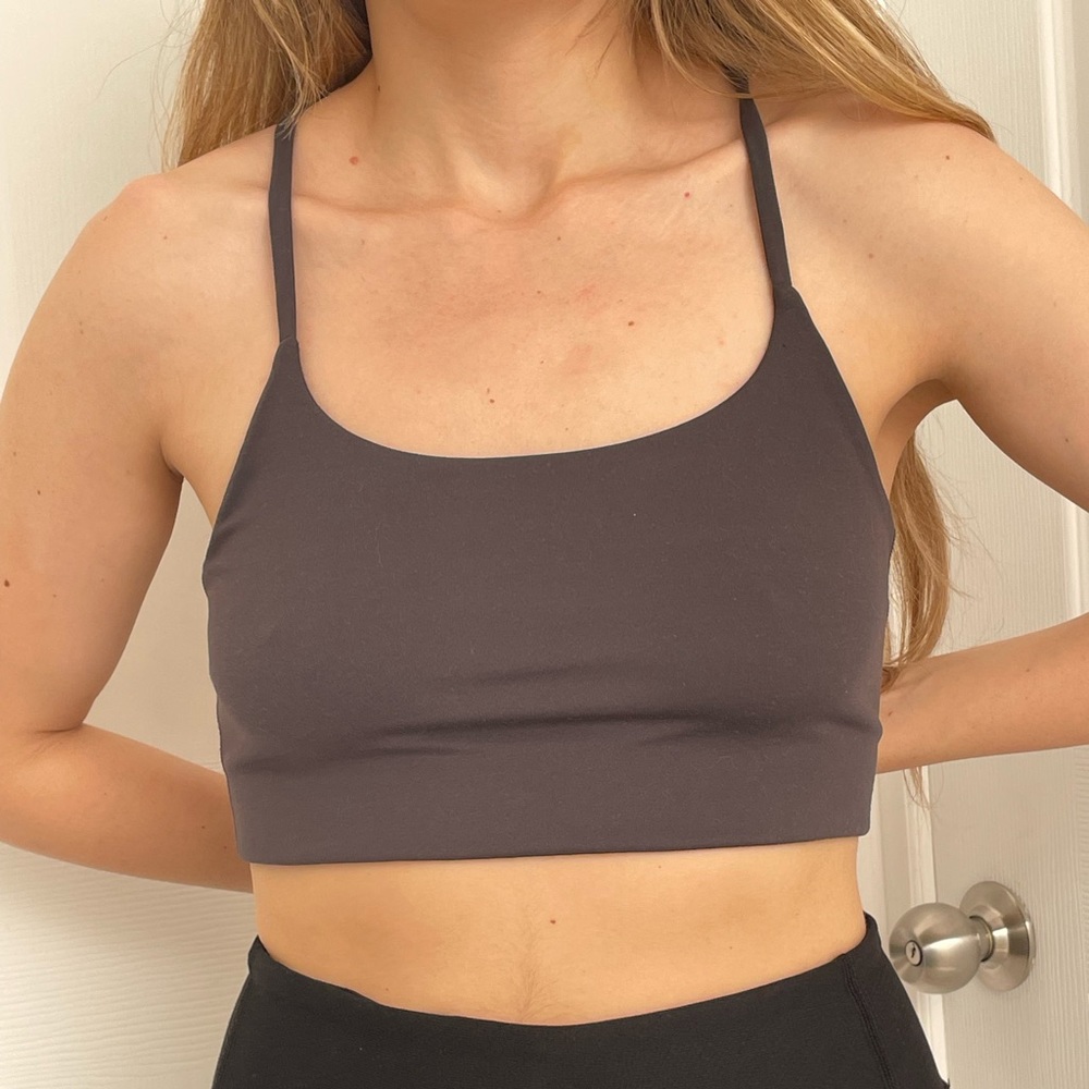 Girlfriend Collective Juliet Strappy Bra M Dark Grey Shadow